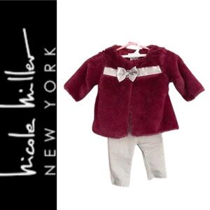 2 Pc Sherpa Top Sparkling Grey Pant Set